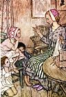 Arthur Rackham Famous Paintings - Goblin Market Laura would call the little ones